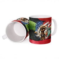 Happy 250th You Still Owe Us Black Pride Ceramic Mug Pan African Flag Broken Chains - Statue Of Liberty