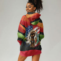 Happy 250th You Still Owe Us Black Pride Hoodie Dress Pan African Flag Broken Chains - Statue Of Liberty