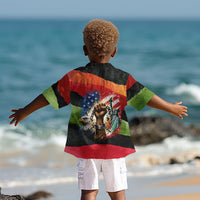 Happy 250th You Still Owe Us Black Pride Kid Hawaiian Shirt Pan African Flag Broken Chains - Statue Of Liberty