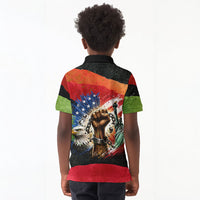 Happy 250th You Still Owe Us Black Pride Kid Polo Shirt Pan African Flag Broken Chains - Statue Of Liberty