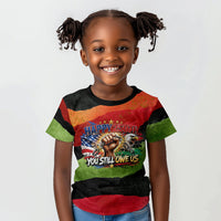 Happy 250th You Still Owe Us Black Pride Kid T shirt Pan African Flag Broken Chains - Statue Of Liberty