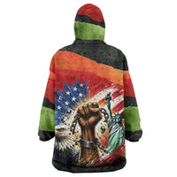 Happy 250th You Still Owe Us Black Pride Kid Wearable Blanket Hoodie Pan African Flag Broken Chains - Statue Of Liberty