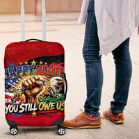 Happy 250th You Still Owe Us Black Pride Luggage Cover Pan African Flag Broken Chains - Statue Of Liberty