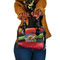Happy 250th You Still Owe Us Black Pride Shoulder Handbag Pan African Flag Broken Chains - Statue Of Liberty