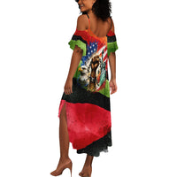 Happy 250th You Still Owe Us Black Pride Summer Maxi Dress Pan African Flag Broken Chains - Statue Of Liberty