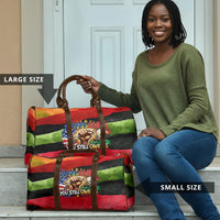 Happy 250th You Still Owe Us Black Pride Travel Bag Pan African Flag Broken Chains - Statue Of Liberty