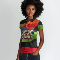 Happy 250th You Still Owe Us Black Pride Women Polo Shirt Pan African Flag Broken Chains - Statue Of Liberty
