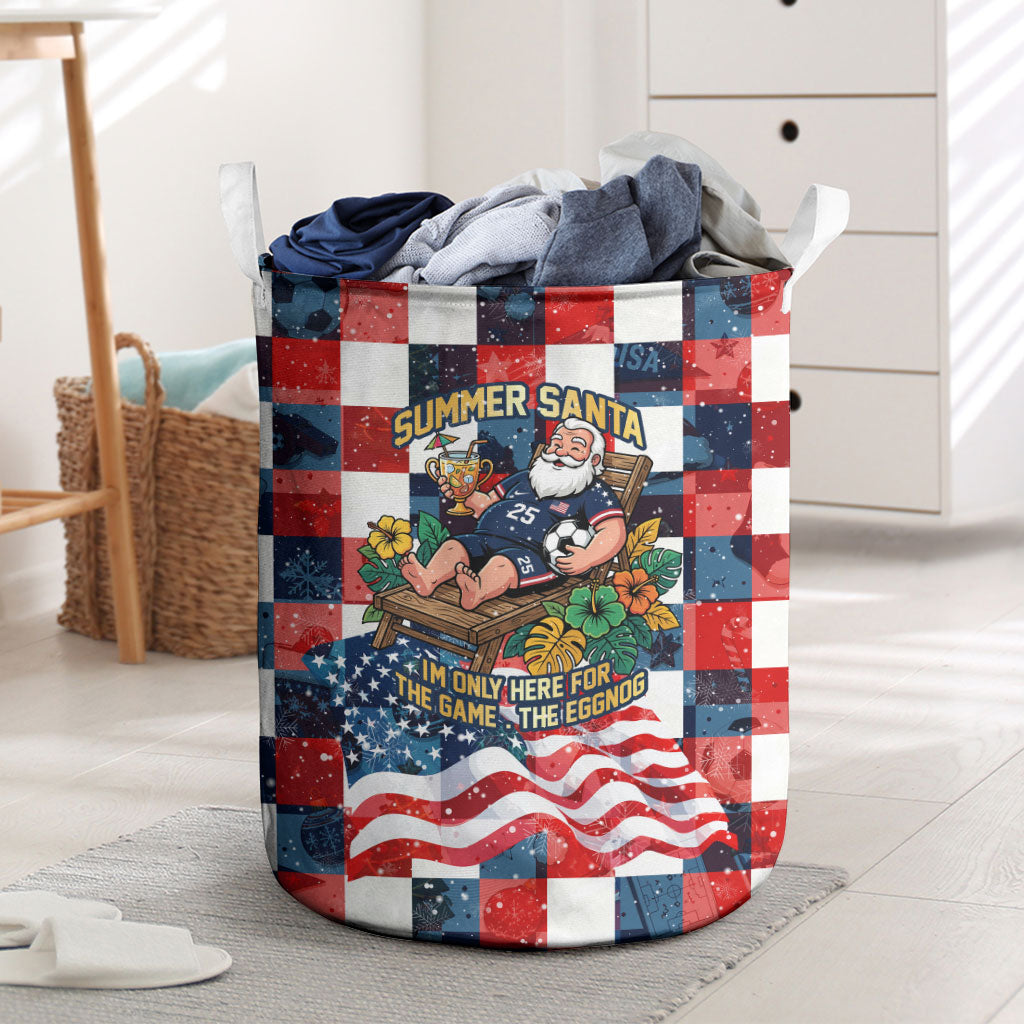USA Soccer Summer Christmas In July Laundry Basket Summer Santa World Football 2026