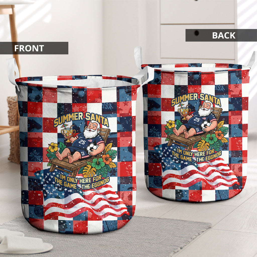 USA Soccer Summer Christmas In July Laundry Basket Summer Santa World Football 2026