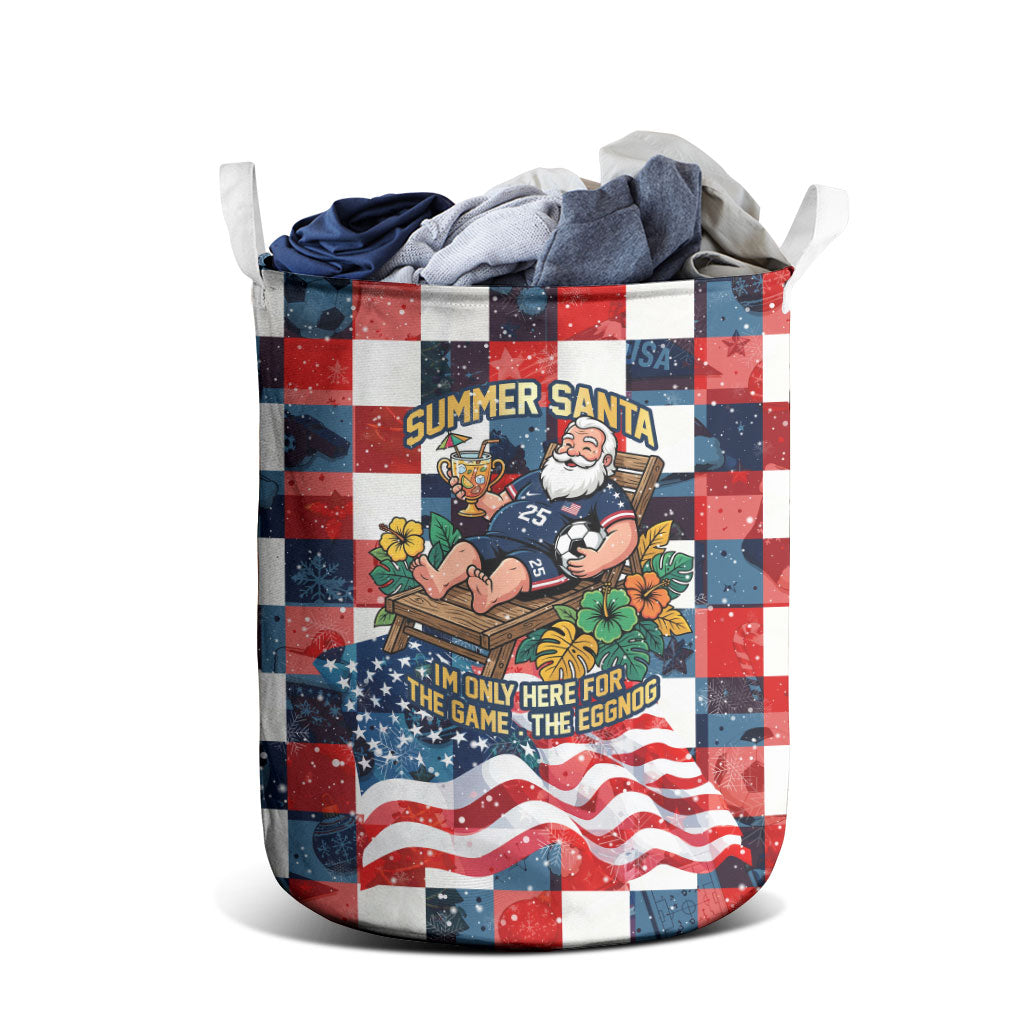 USA Soccer Summer Christmas In July Laundry Basket Summer Santa World Football 2026