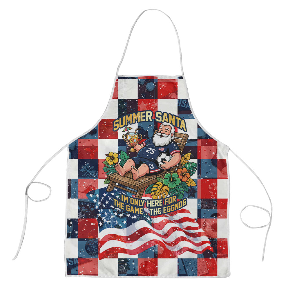 USA Soccer Summer Christmas In July Apron Summer Santa World Football 2026