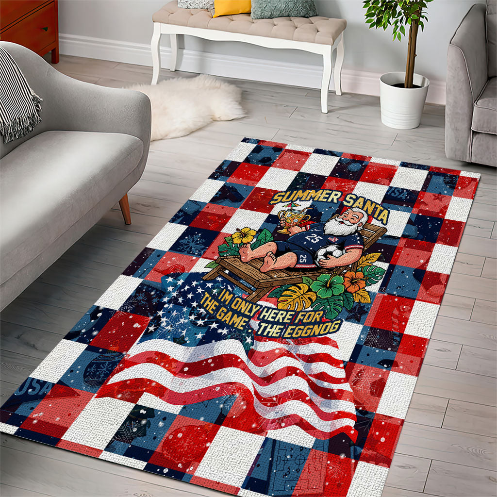 USA Soccer Summer Christmas In July Area Rug Summer Santa World Football 2026