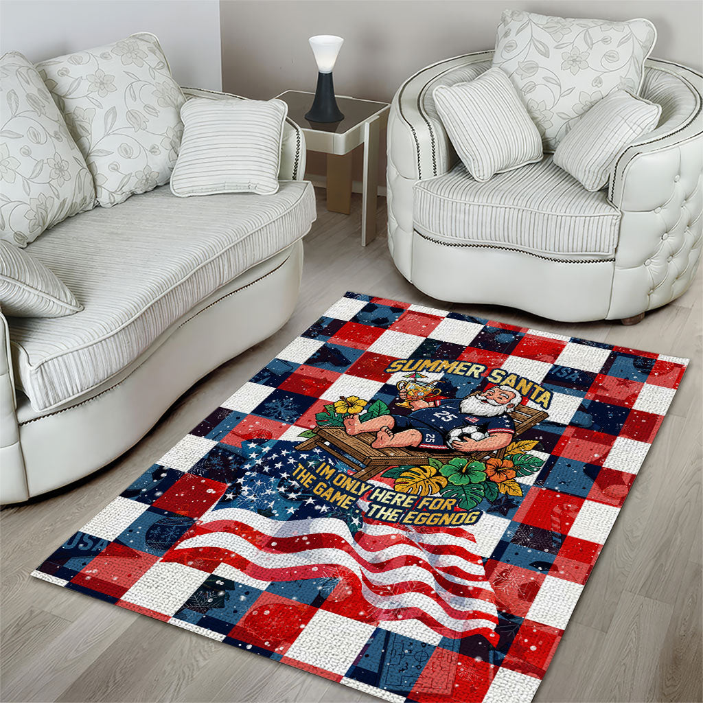 USA Soccer Summer Christmas In July Area Rug Summer Santa World Football 2026