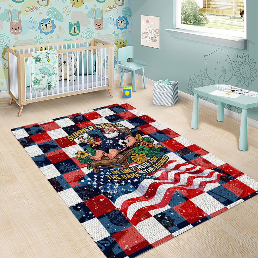 USA Soccer Summer Christmas In July Area Rug Summer Santa World Football 2026