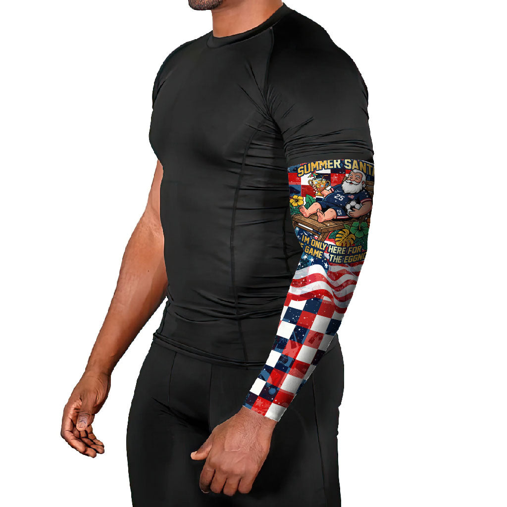 USA Soccer Summer Christmas In July Arm Sleeves Summer Santa World Football 2026