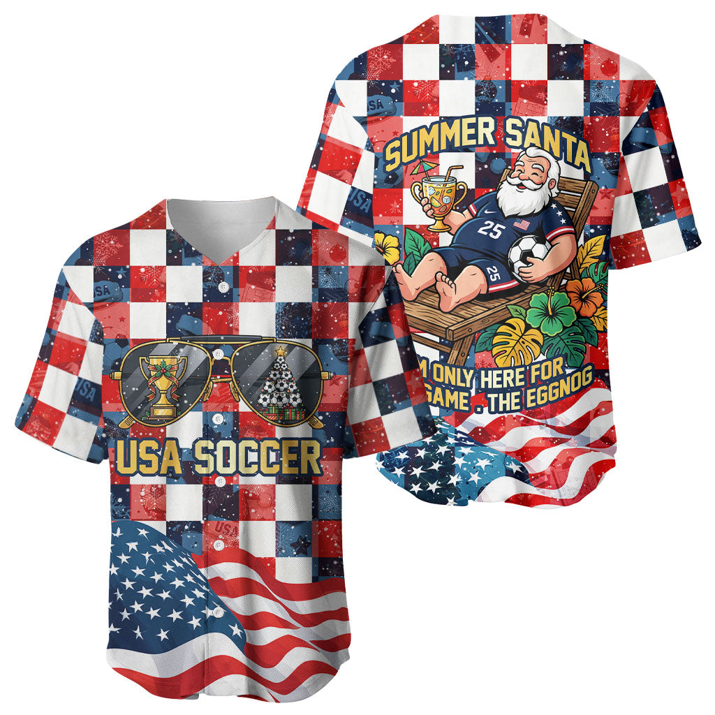 USA Soccer Summer Christmas In July Baseball Jersey Summer Santa World Football 2026