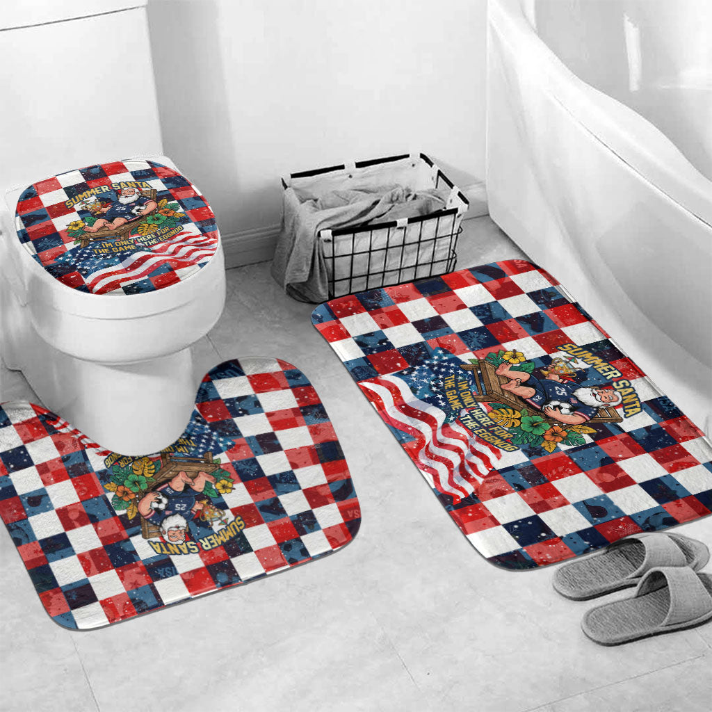 USA Soccer Summer Christmas In July Bathroom Set Summer Santa World Football 2026
