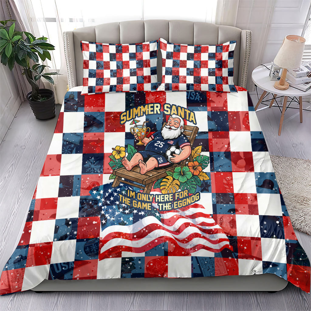 USA Soccer Summer Christmas In July Bedding Set Summer Santa World Football 2026