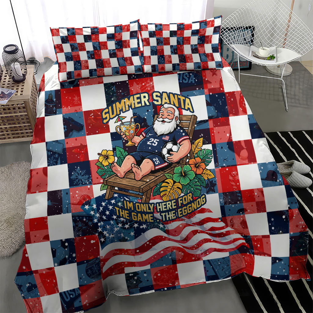 USA Soccer Summer Christmas In July Bedding Set Summer Santa World Football 2026