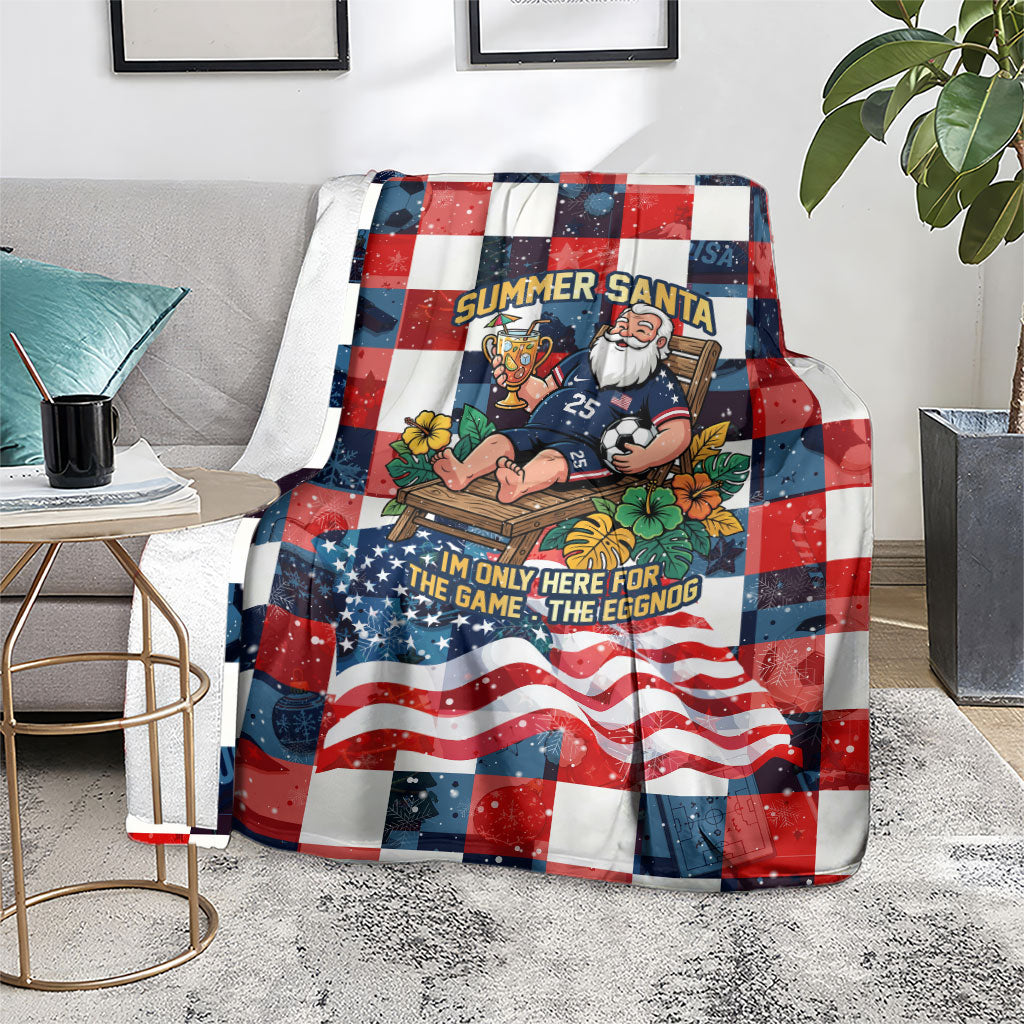 USA Soccer Summer Christmas In July Blanket Summer Santa World Football 2026