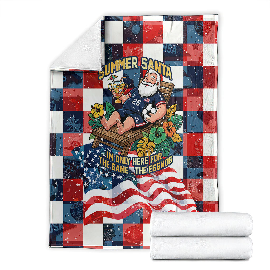 USA Soccer Summer Christmas In July Blanket Summer Santa World Football 2026