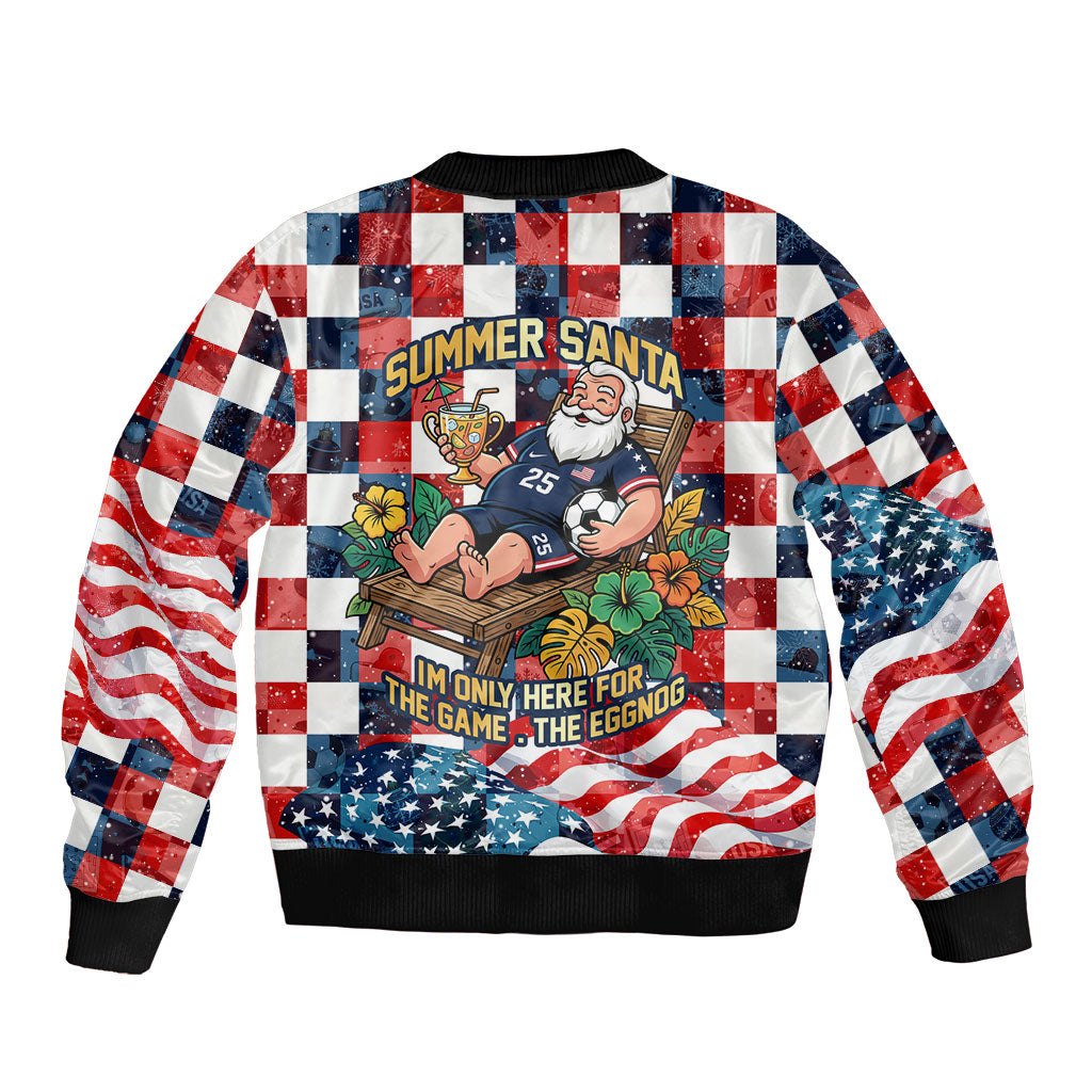 USA Soccer Summer Christmas In July Bomber Jacket Summer Santa World Football 2026
