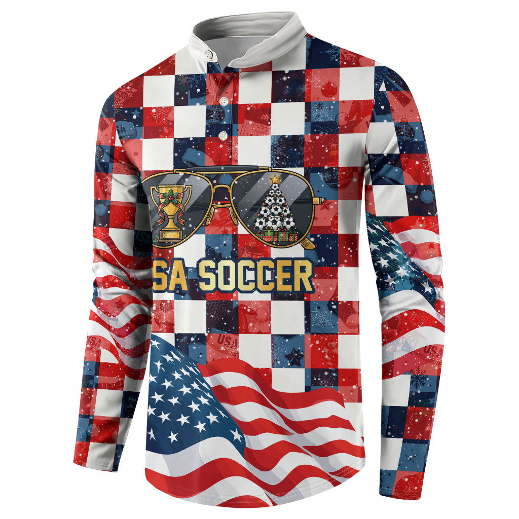 USA Soccer Summer Christmas In July Button Sweatshirt Summer Santa World Football 2026