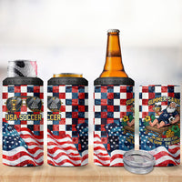 USA Soccer Summer Christmas In July 4 in 1 Can Cooler Tumbler Summer Santa World Football 2026