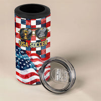 USA Soccer Summer Christmas In July 4 in 1 Can Cooler Tumbler Summer Santa World Football 2026