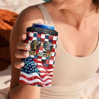USA Soccer Summer Christmas In July 4 in 1 Can Cooler Tumbler Summer Santa World Football 2026