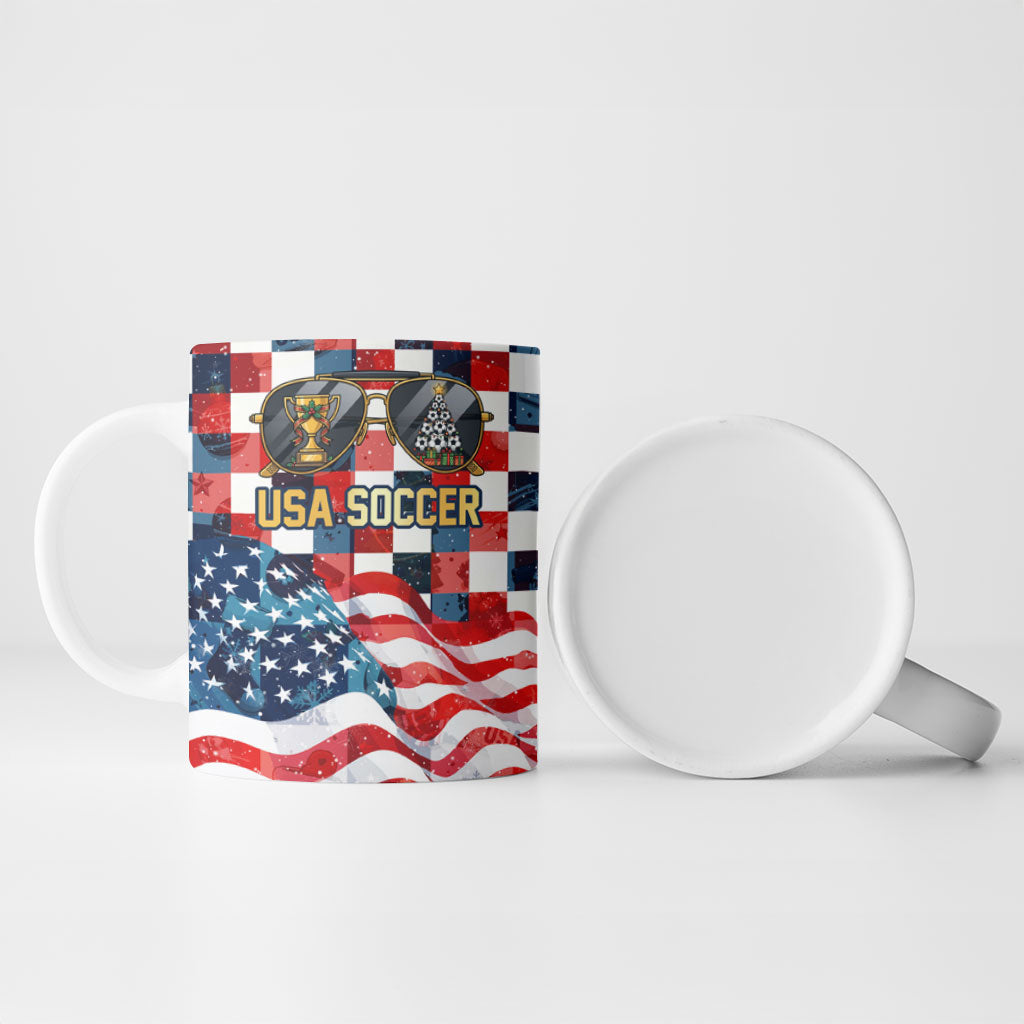 USA Soccer Summer Christmas In July Ceramic Mug Summer Santa World Football 2026