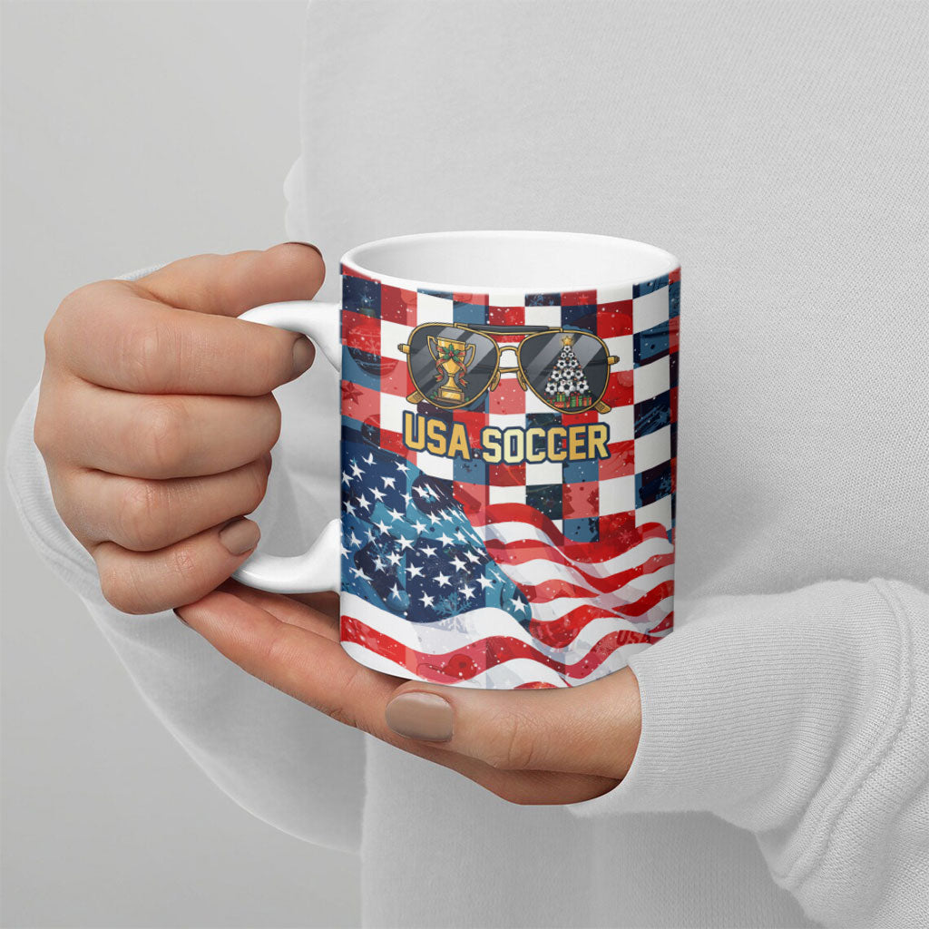 USA Soccer Summer Christmas In July Ceramic Mug Summer Santa World Football 2026