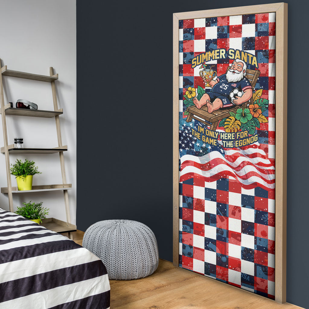 USA Soccer Summer Christmas In July Door Cover Summer Santa World Football 2026