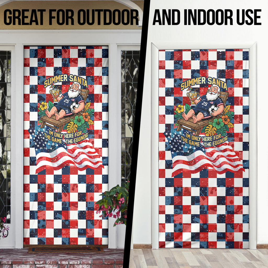 USA Soccer Summer Christmas In July Door Cover Summer Santa World Football 2026