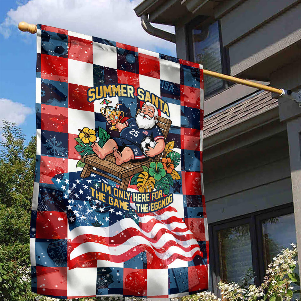 USA Soccer Summer Christmas In July Garden Flag Summer Santa World Football 2026
