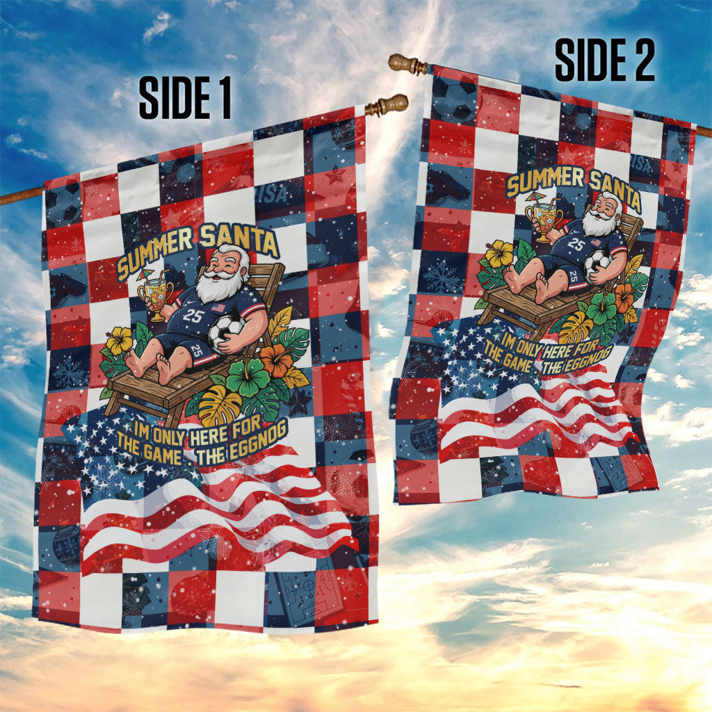USA Soccer Summer Christmas In July Garden Flag Summer Santa World Football 2026