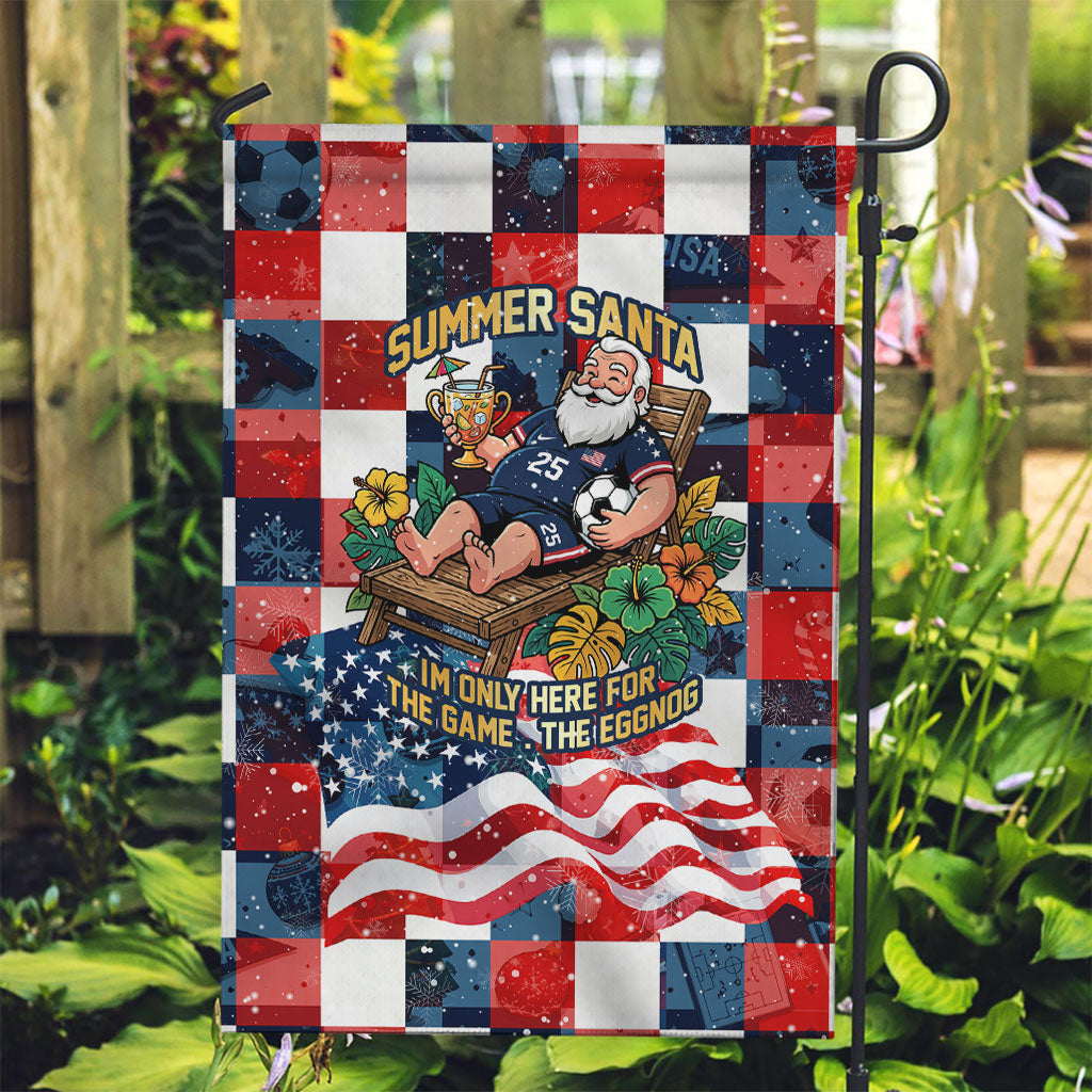 USA Soccer Summer Christmas In July Garden Flag Summer Santa World Football 2026
