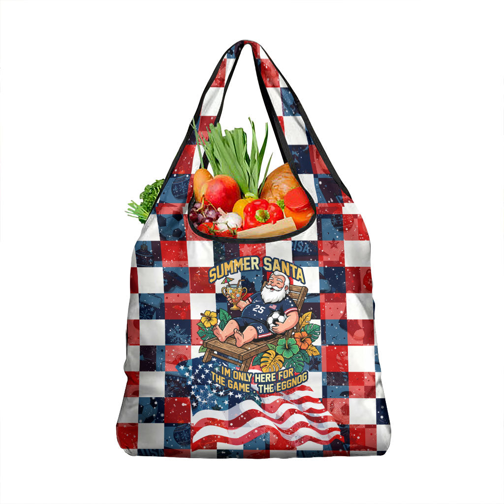 USA Soccer Summer Christmas In July Grocery Bag Summer Santa World Football 2026