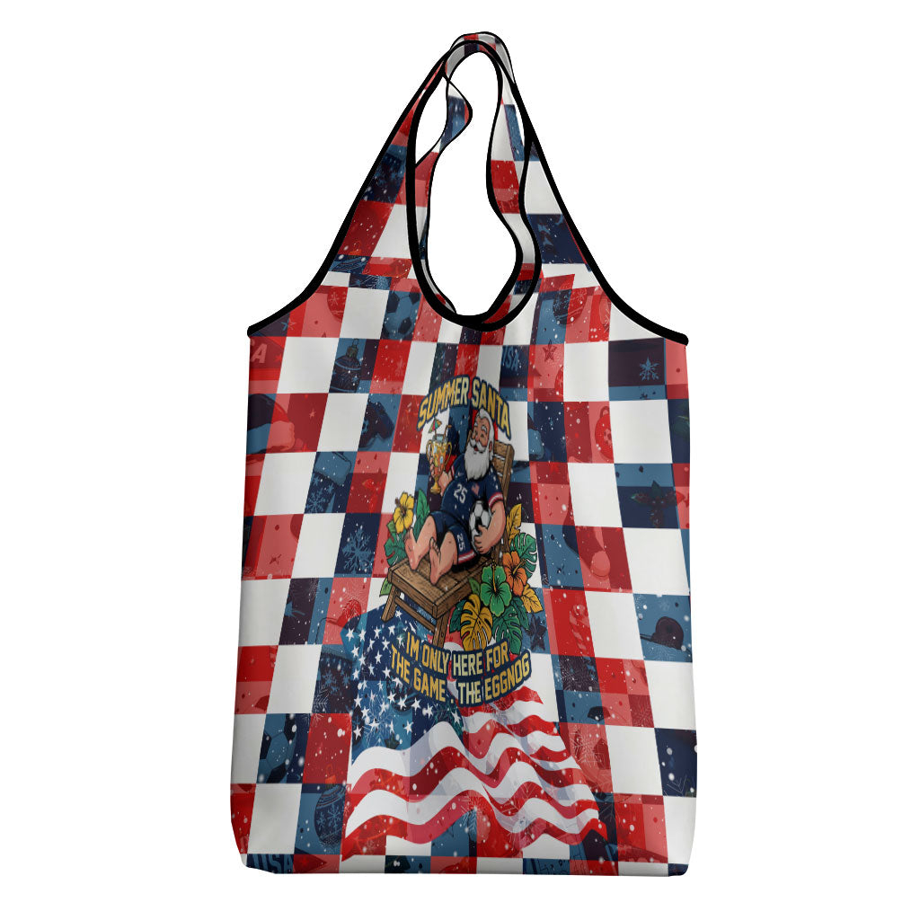 USA Soccer Summer Christmas In July Grocery Bag Summer Santa World Football 2026