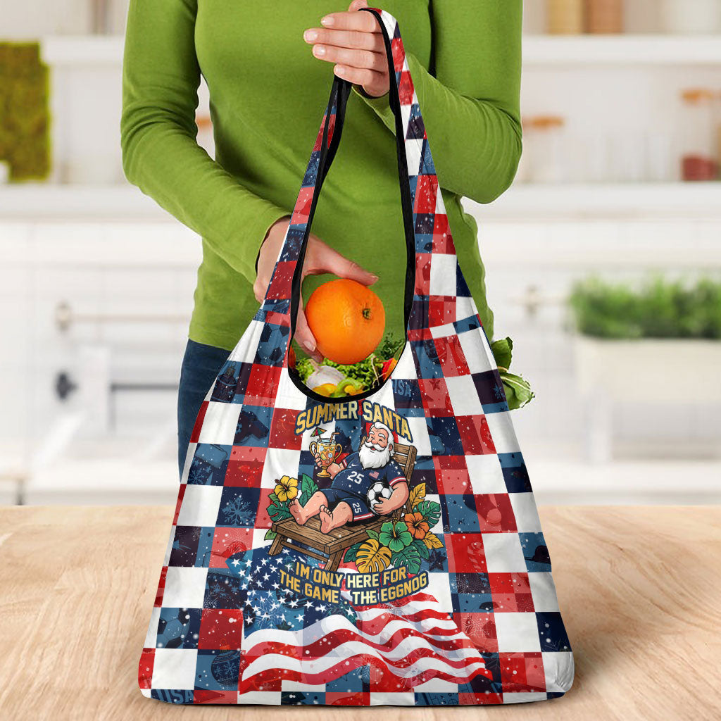USA Soccer Summer Christmas In July Grocery Bag Summer Santa World Football 2026