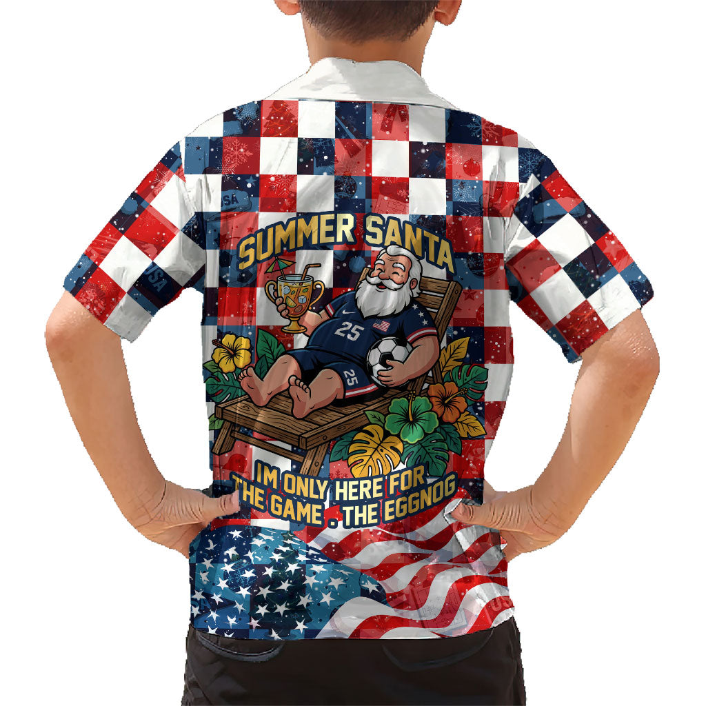 USA Soccer Summer Christmas In July Hawaiian Shirt Summer Santa World Football 2026
