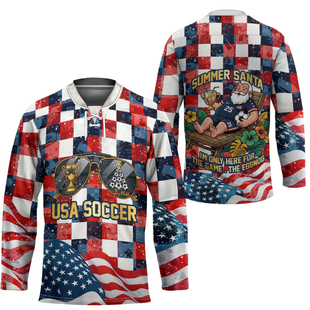 USA Soccer Summer Christmas In July Hockey Jersey Summer Santa World Football 2026