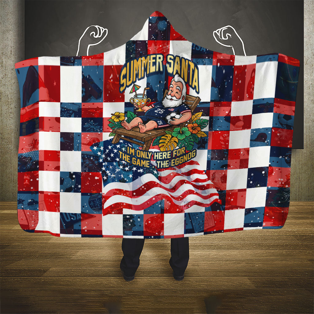 USA Soccer Summer Christmas In July Hooded Blanket Summer Santa World Football 2026