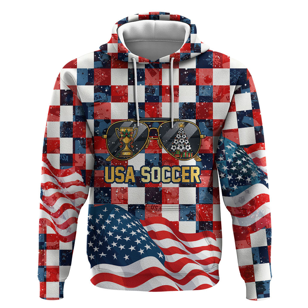 USA Soccer Summer Christmas In July Hoodie Summer Santa World Football 2026