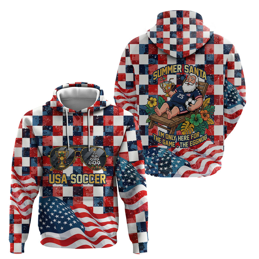 USA Soccer Summer Christmas In July Hoodie Summer Santa World Football 2026