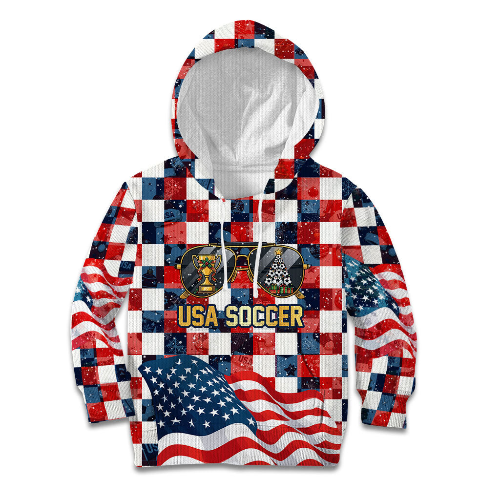 USA Soccer Summer Christmas In July Kid Hoodie Summer Santa World Football 2026