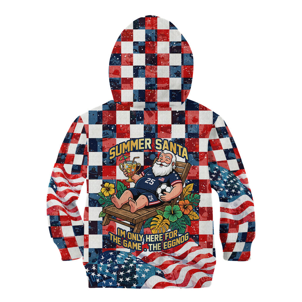 USA Soccer Summer Christmas In July Kid Hoodie Summer Santa World Football 2026