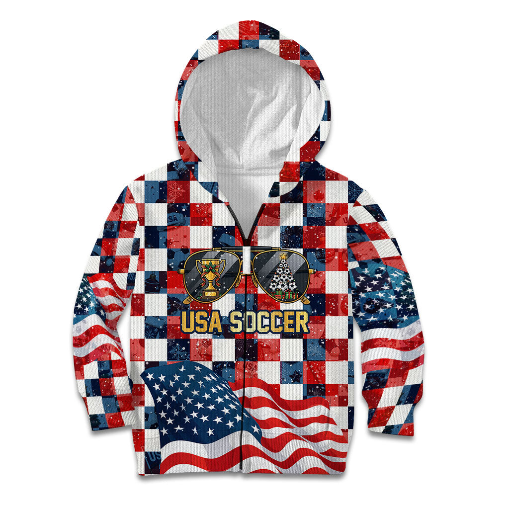 USA Soccer Summer Christmas In July Kid Hoodie Summer Santa World Football 2026