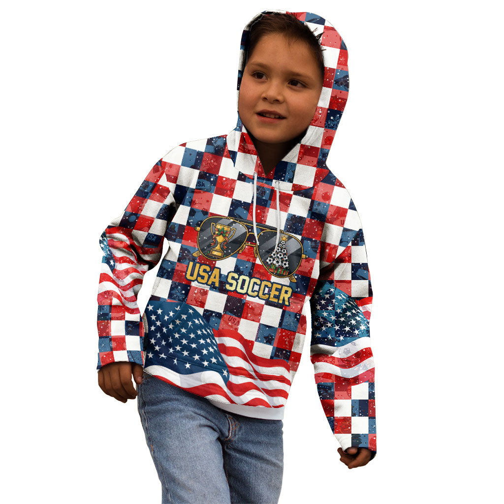 USA Soccer Summer Christmas In July Kid Hoodie Summer Santa World Football 2026