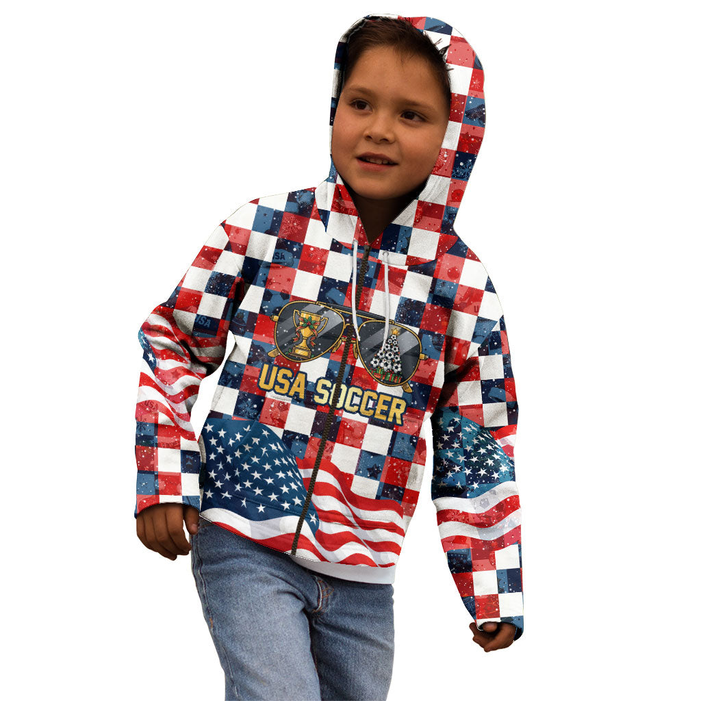 USA Soccer Summer Christmas In July Kid Hoodie Summer Santa World Football 2026